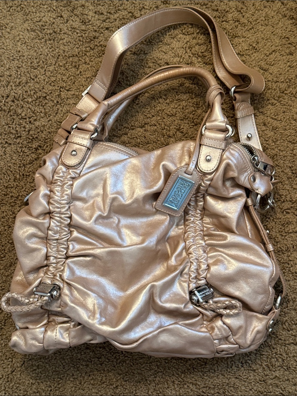 Metallic Rose Gold Women’s Shoulder Bag